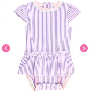 Ruffle Butts Lilac Seersucker Peplum One Piece